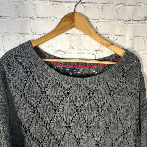 Tommy Hilfiger Diamond Knit Sweater Womens XL Golf Crew Neck Trendy Preppy - Picture 3 of 7